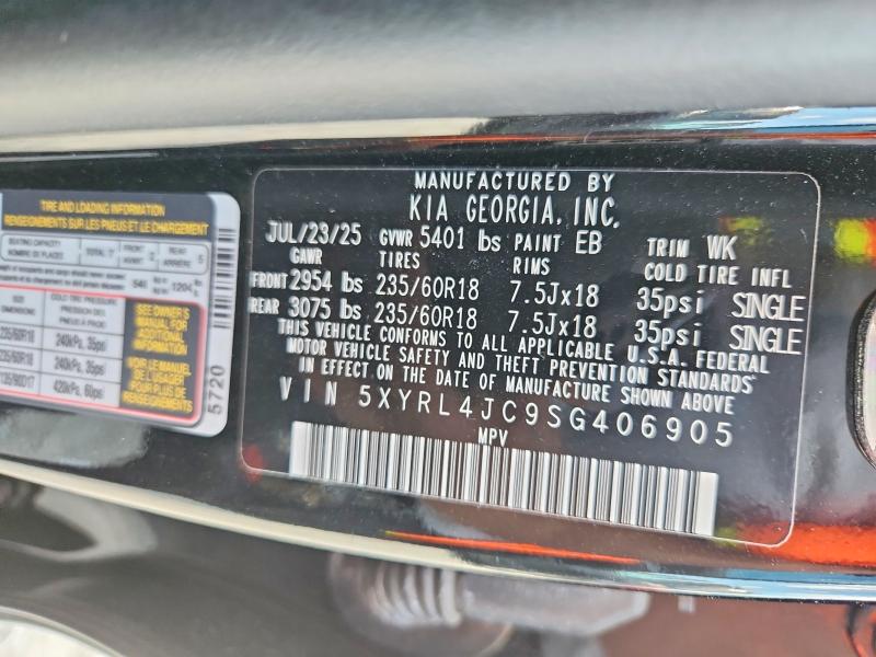 Photo 14 from auction – 2025 KIA SORENTO with VIN 5XYRL4JC9SG406905