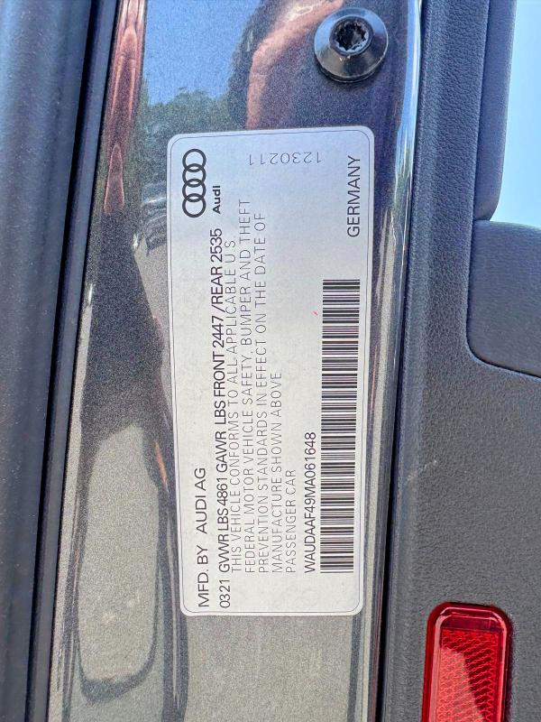 Photo 12 from auction – 2021 AUDI A4 with VIN WAUDAAF49MA061648