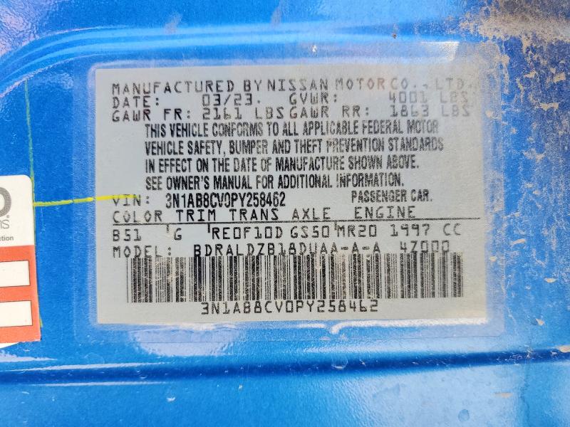 Photo 14 from auction – 2023 NISSAN SENTRA with VIN 3N1AB8CV0PY258462