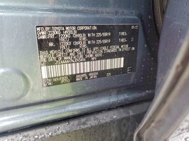 Photo 14 from auction – 2022 TOYOTA VENZA with VIN JTEAAAAH7NJ093494