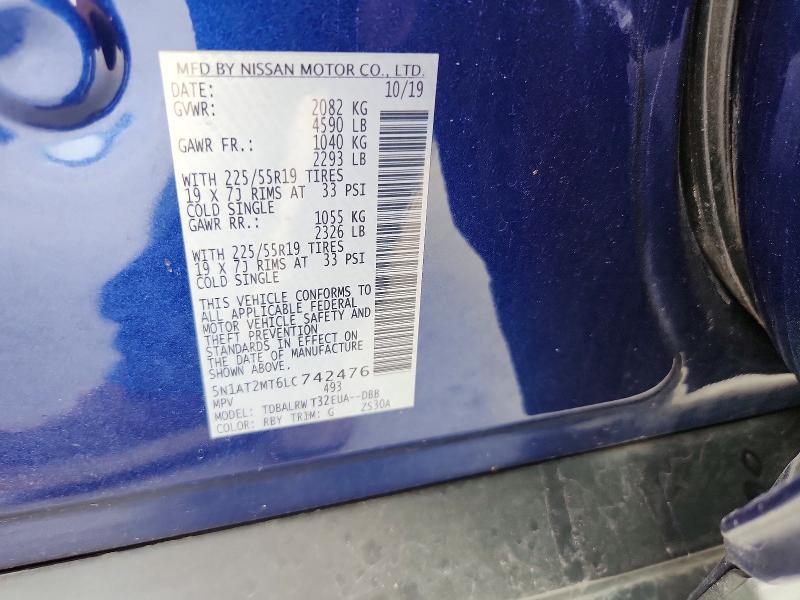 Снимка 14 от търг – 2020 NISSAN ROGUE с VIN 5N1AT2MT6LC742476