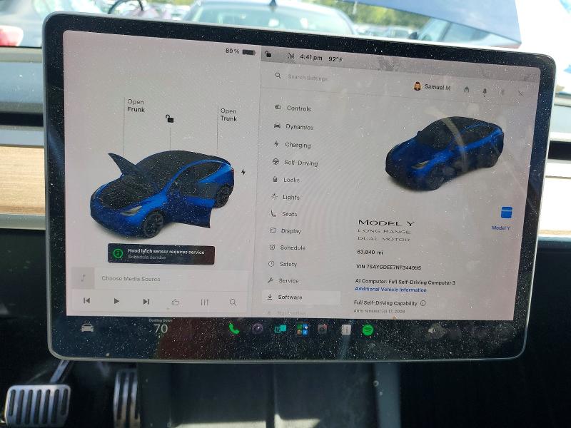 Photo 9 from auction – 2022 TESLA MODEL Y with VIN 7SAYGDEE7NF344995