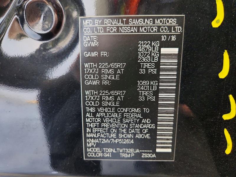 Photo 14 from auction – 2017 NISSAN ROGUE with VIN KNMAT2MV7HP512614