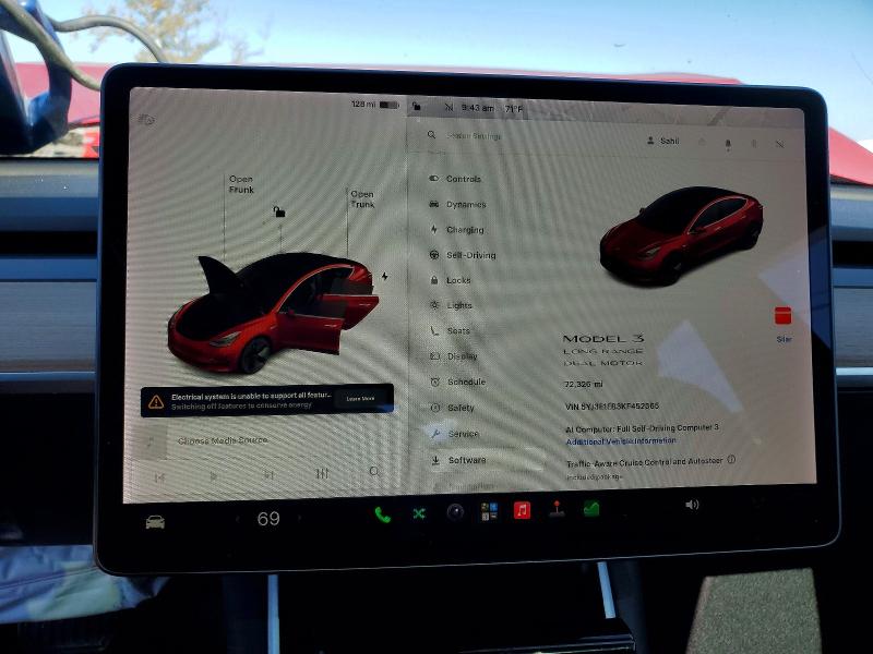 Photo 9 from auction – 2019 TESLA MODEL 3 with VIN 5YJ3E1EB3KF452365