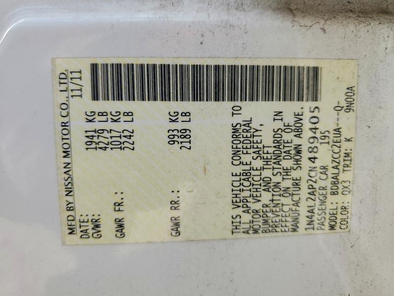 Photo 14 from auction – 2012 NISSAN ALTIMA with VIN 1N4AL2AP2CN489405