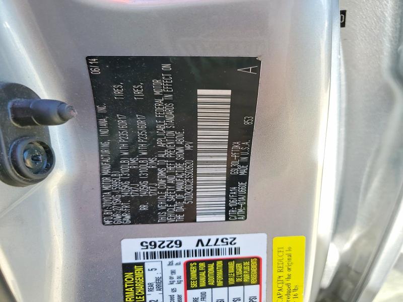 Photo 14 from auction – 2014 TOYOTA SIENNA with VIN 5TDZK3DC2ES502620