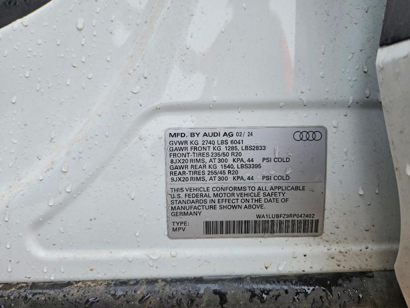 Photo 14 from auction – 2024 AUDI Q4 E-TRON with VIN WA1LUBFZ9RP047402