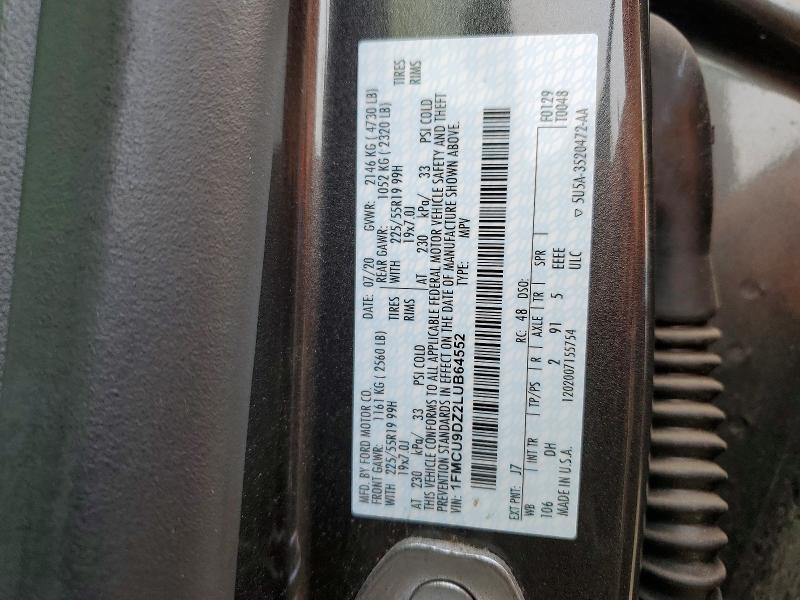Photo 14 from auction – 2020 FORD ESCAPE with VIN 1FMCU9DZ2LUB64552