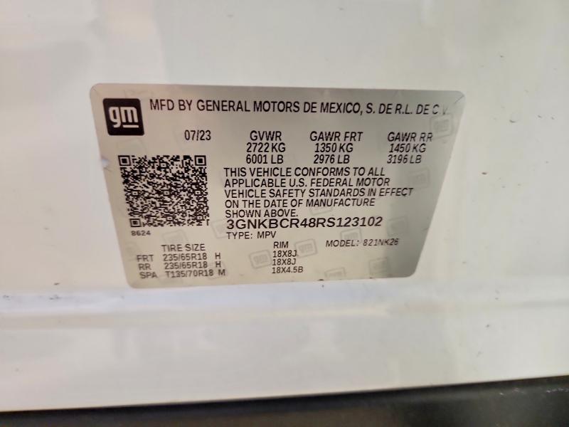 Photo 14 from auction – 2024 CHEVROLET BLAZER with VIN 3GNKBCR48RS123102