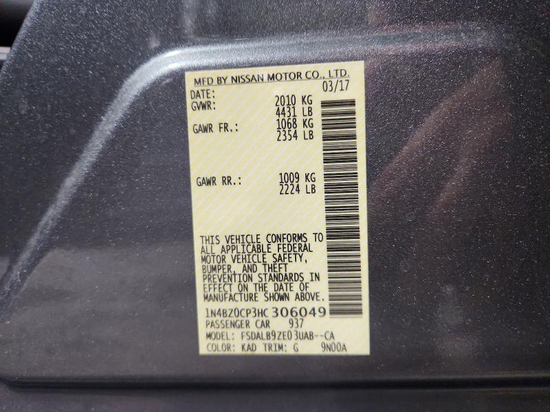 Photo 14 from auction – 2017 NISSAN LEAF with VIN 1N4BZ0CP3HC306049
