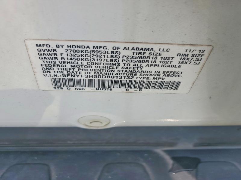 Photo 14 from auction – 2013 HONDA PILOT with VIN 5FNYF3H50DB013132
