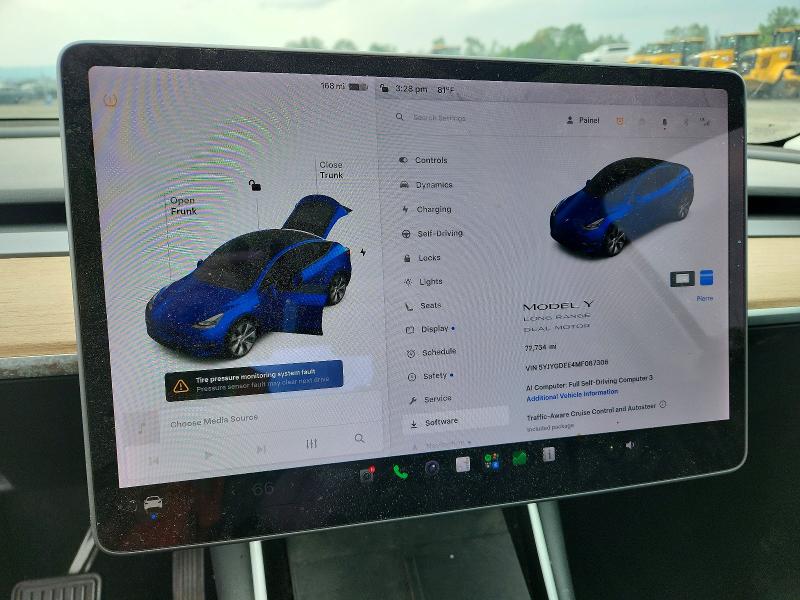 Photo 9 from auction – 2021 TESLA MODEL Y with VIN 5YJYGDEE4MF087306