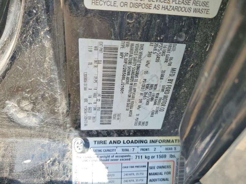 Photo 14 from auction – 2008 LINCOLN NAVIGATOR with VIN 5LMFU28588LJ21601