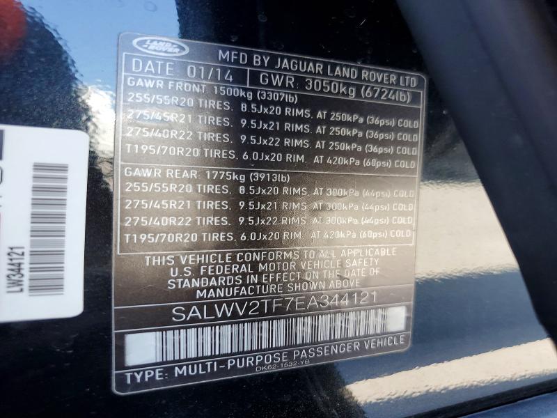 Photo 14 from auction – 2014 LAND ROVER RANGE ROVER SPORT with VIN SALWV2TF7EA344121