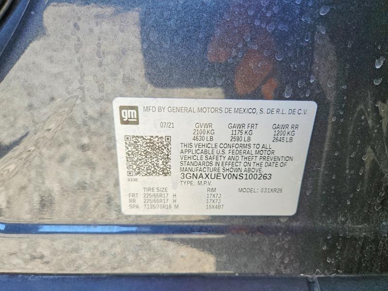 Photo 14 from auction – 2022 CHEVROLET EQUINOX with VIN 3GNAXUEV0NS100263