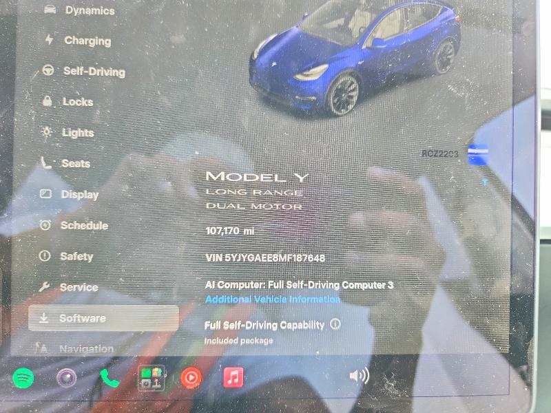 Photo 9 from auction – 2021 TESLA MODEL Y with VIN 5YJYGAEE8MF187648