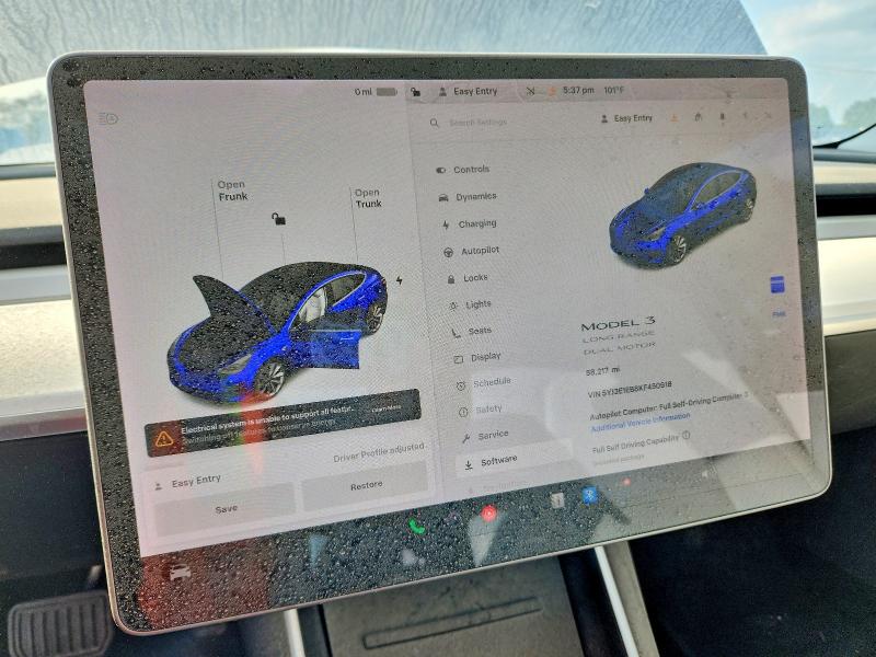 Photo 9 from auction – 2019 TESLA MODEL 3 with VIN 5YJ3E1EB8KF450918
