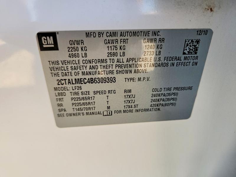 Photo 14 from auction – 2011 GMC TERRAIN with VIN 2CTALMEC4B6309393