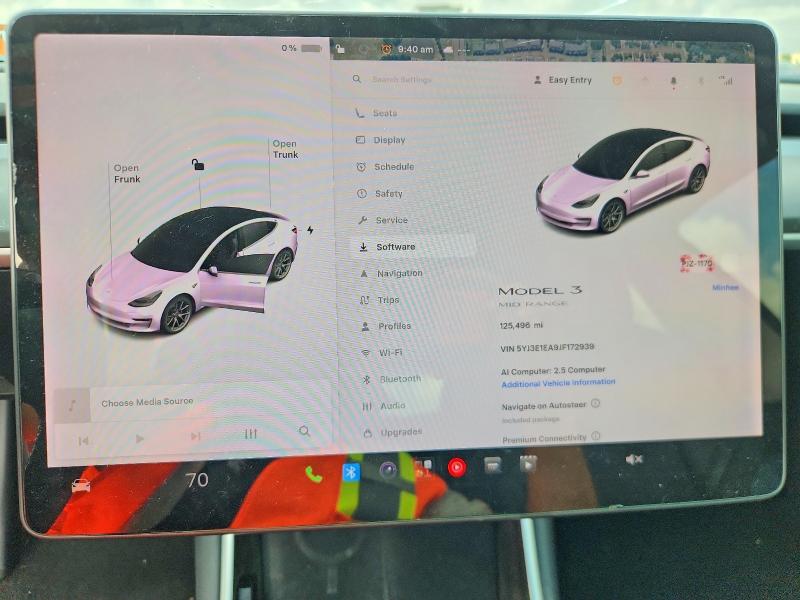 Photo 9 from auction – 2018 TESLA MODEL 3 with VIN 5YJ3E1EA9JF172939