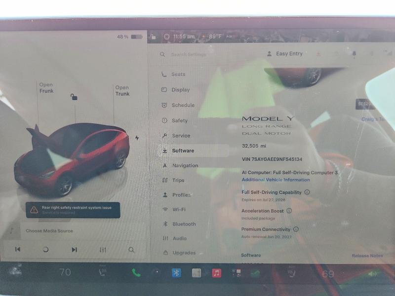Photo 9 from auction – 2022 TESLA MODEL Y with VIN 7SAYGAEE9NF545134