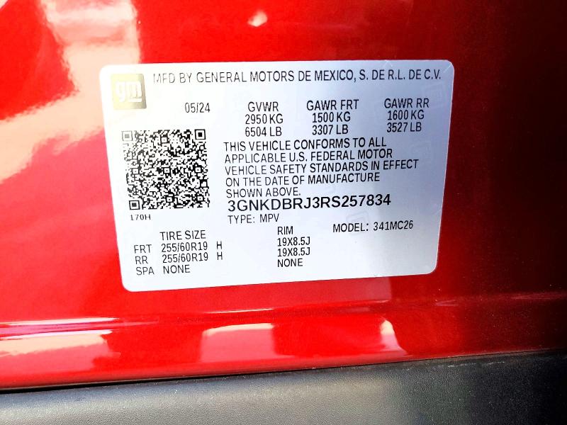 Photo 14 from auction – 2024 CHEVROLET BLAZER with VIN 3GNKDBRJ3RS257834