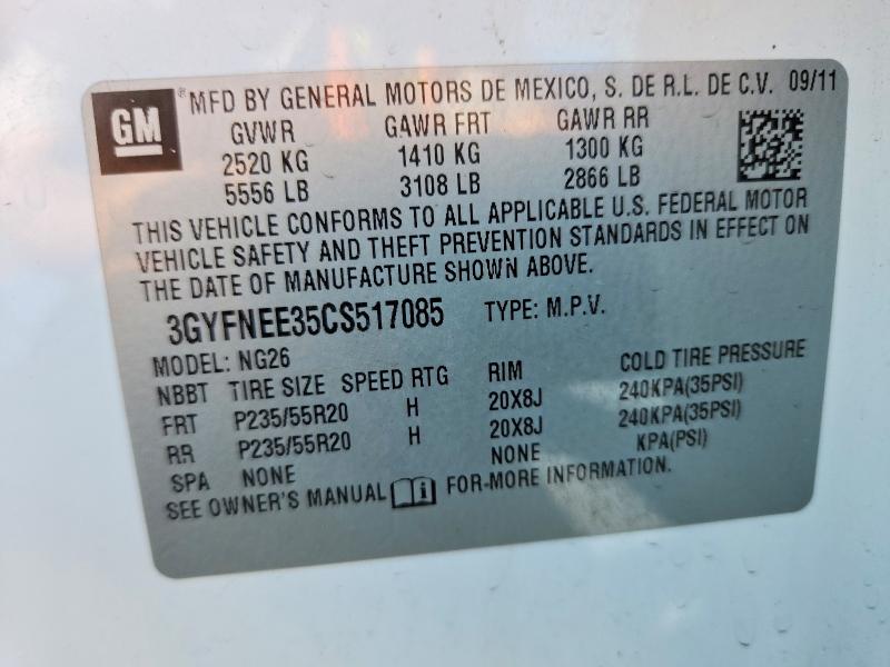 Photo 14 from auction – 2012 CADILLAC SRX with VIN 3GYFNEE35CS517085