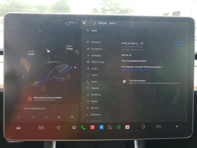 Photo 9 from auction – 2020 TESLA MODEL 3 with VIN 5YJ3E1EBXLF617684