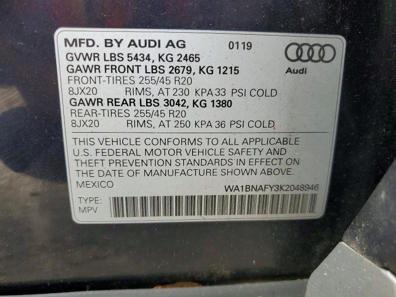 Photo 14 from auction – 2019 AUDI Q5 with VIN WA1BNAFY3K2048946
