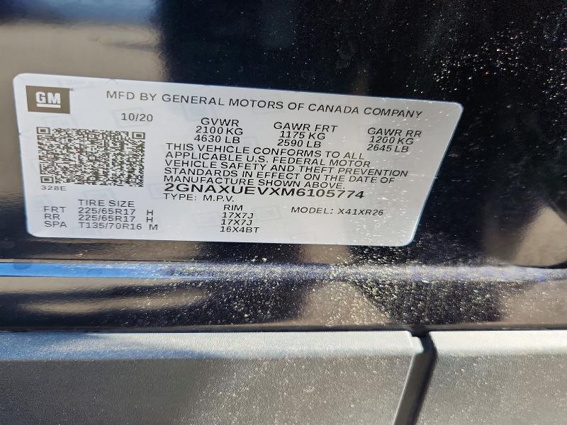 Photo 14 from auction – 2021 CHEVROLET EQUINOX with VIN 2GNAXUEVXM6105774