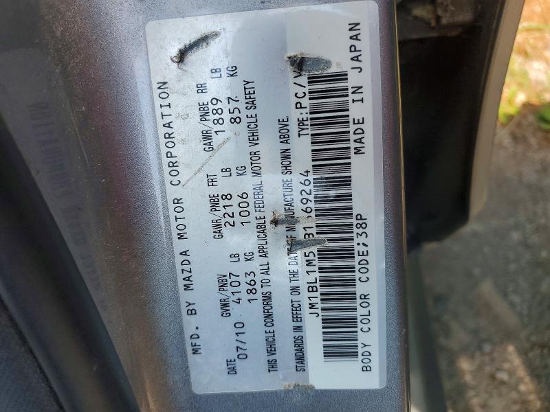 Photo 14 from auction – 2011 MAZDA 3 with VIN JM1BL1M51B1369264