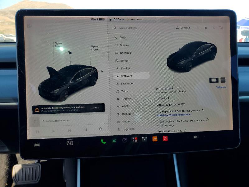 Photo 9 from auction – 2020 TESLA MODEL 3 with VIN 5YJ3E1EA7LF798797