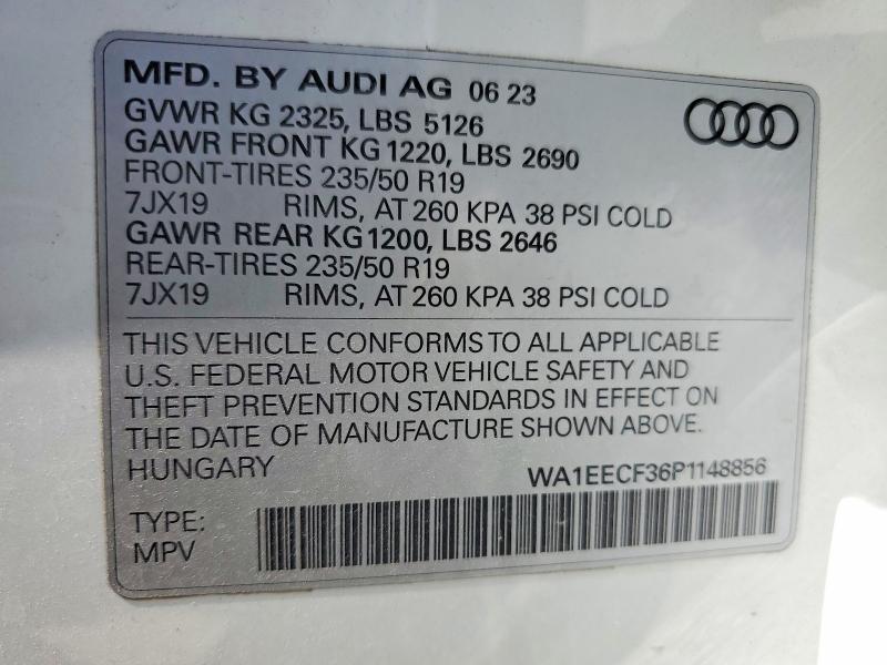 Photo 14 from auction – 2023 AUDI Q3 with VIN WA1EECF36P1148856