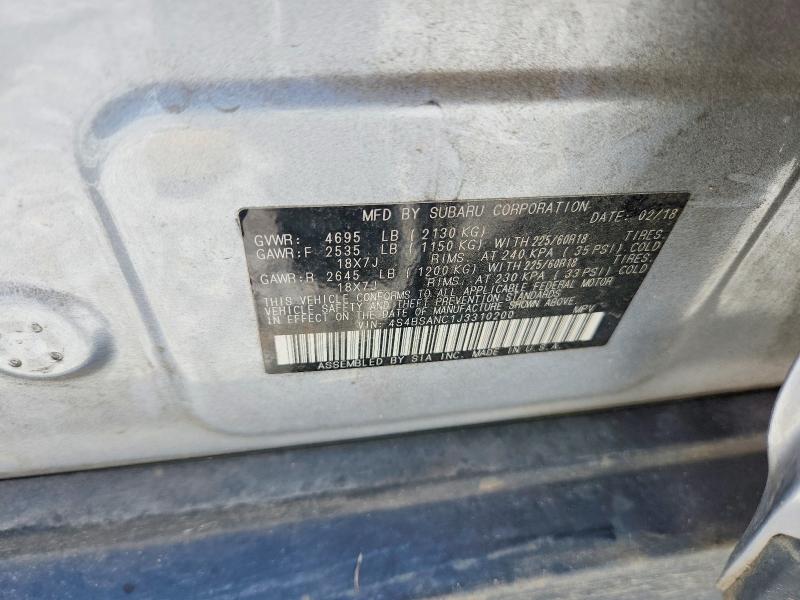 Photo 14 from auction – 2018 SUBARU OUTBACK with VIN 4S4BSANC1J3310200