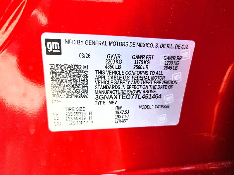 Photo 14 from auction – 2026 CHEVROLET EQUINOX with VIN 3GNAXTEG7TL451464