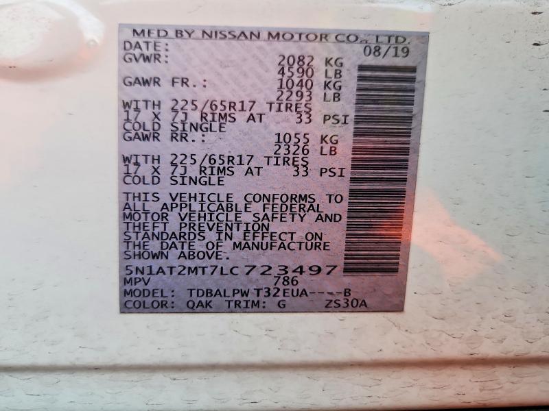 Photo 14 from auction – 2020 NISSAN ROGUE with VIN 5N1AT2MT7LC723497