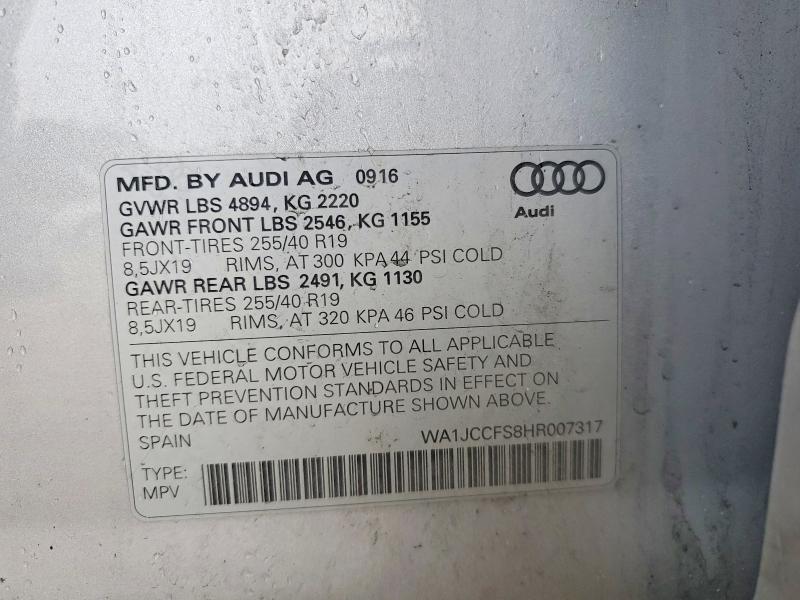 Photo 14 from auction – 2017 AUDI Q3 with VIN WA1JCCFS8HR007317