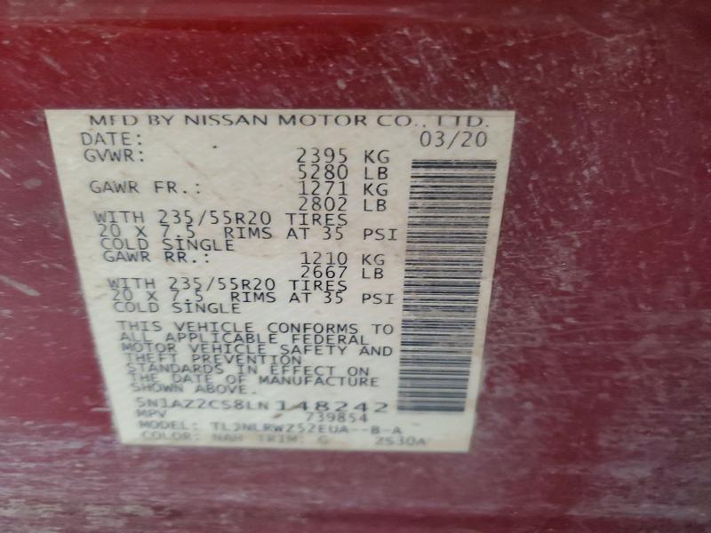 Photo 14 from auction – 2020 NISSAN MURANO with VIN 5N1AZ2CS8LN148242