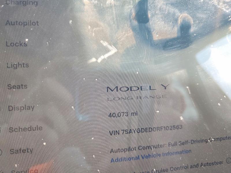 Photo 9 from auction – 2024 TESLA MODEL Y with VIN 7SAYGDED0RF102563