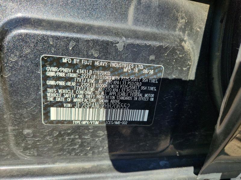 Photo 14 from auction – 2017 SUBARU CROSSTREK with VIN JF2GPANC2HH206552