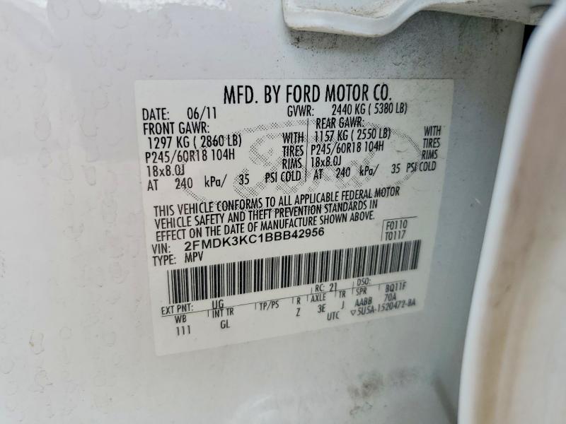 Photo 14 from auction – 2011 FORD EDGE with VIN 2FMDK3KC1BBB42956