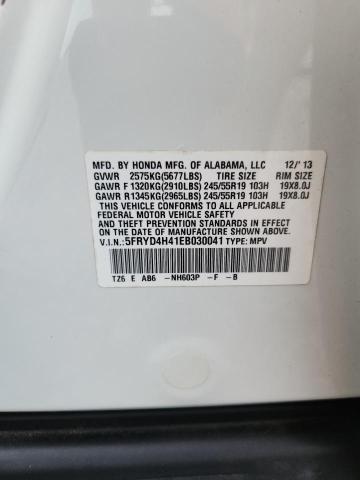 Photo 14 from auction – 2014 ACURA MDX with VIN 5FRYD4H41EB030041