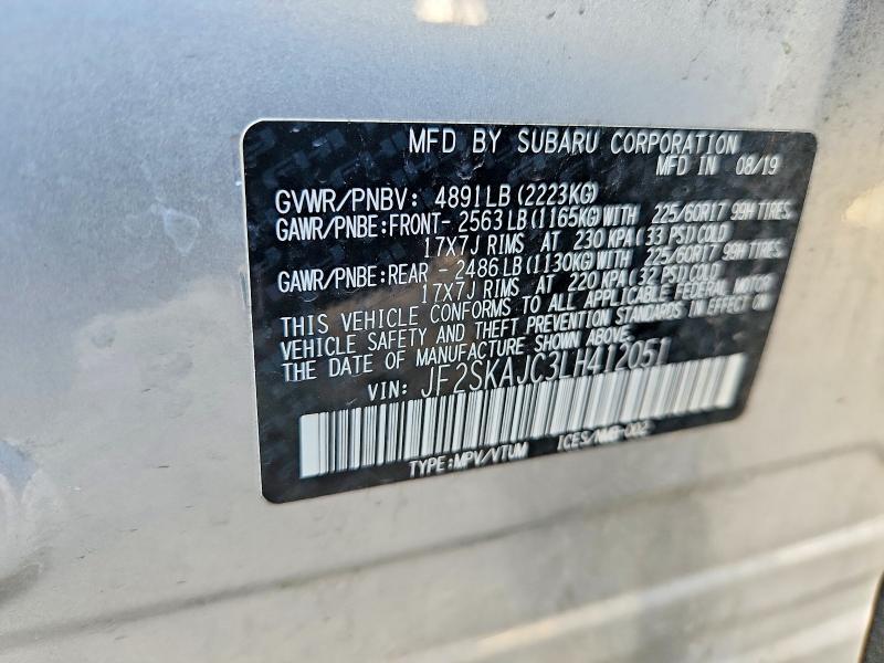 Photo 14 from auction – 2020 SUBARU FORESTER with VIN JF2SKAJC3LH412051