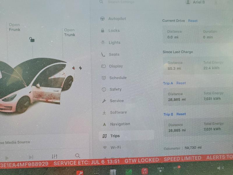 Photo 9 from auction – 2021 TESLA MODEL 3 with VIN 5YJ3E1EA4MF988929