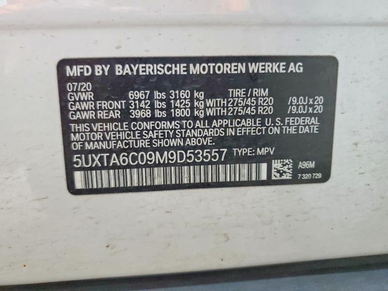 Photo 14 from auction – 2021 BMW X5 with VIN 5UXTA6C09M9D53557