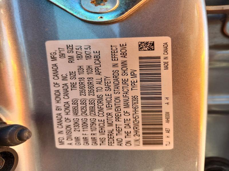 Photo 14 from auction – 2017 HONDA CR-V with VIN 2HKRW2H57HH676395