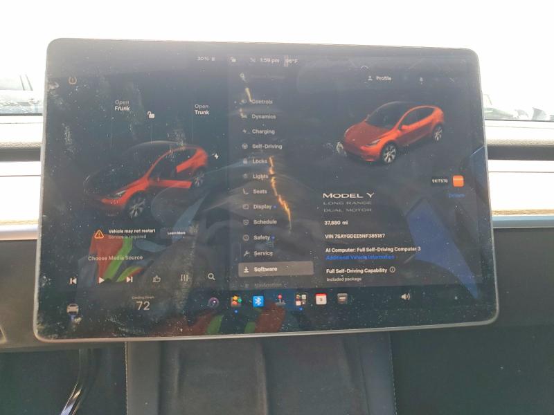 Photo 9 from auction – 2022 TESLA MODEL Y with VIN 7SAYGDEE5NF385187
