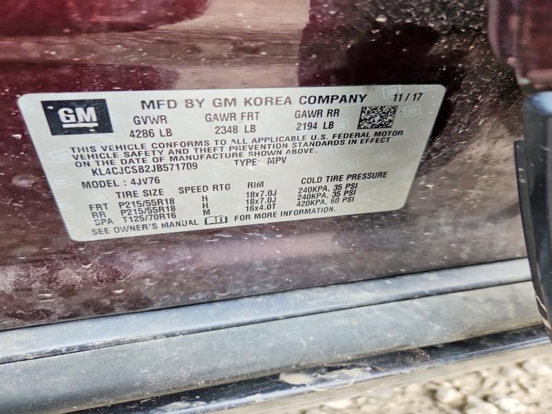 Photo 14 from auction – 2018 BUICK ENCORE with VIN KL4CJCSB2JB571709