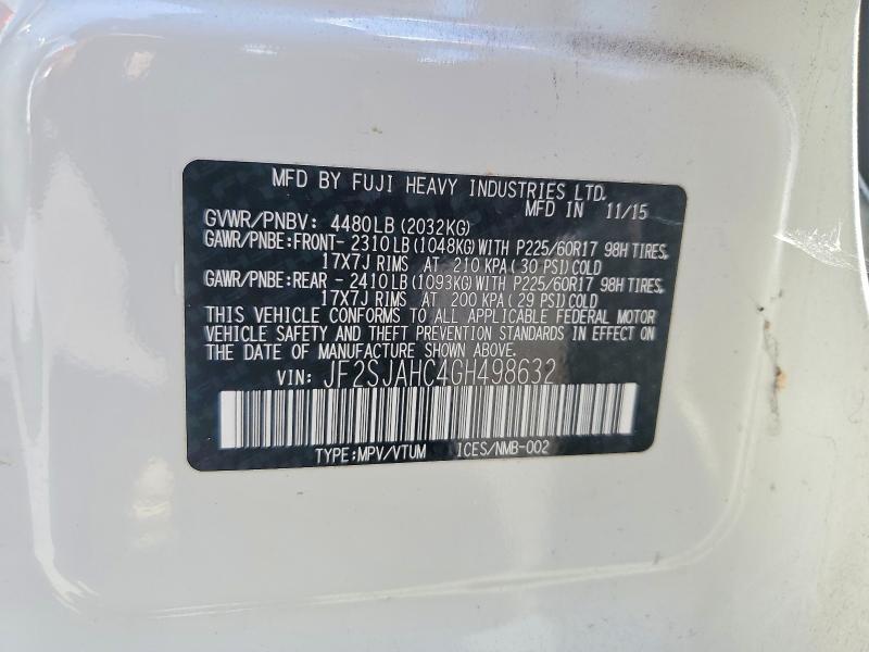 Photo 14 from auction – 2016 SUBARU FORESTER with VIN JF2SJAHC4GH498632