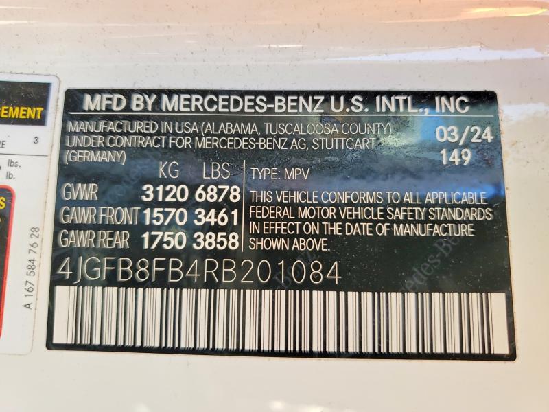 Photo 14 from auction – 2024 MERCEDES-BENZ GLE with VIN 4JGFB8FB4RB201084