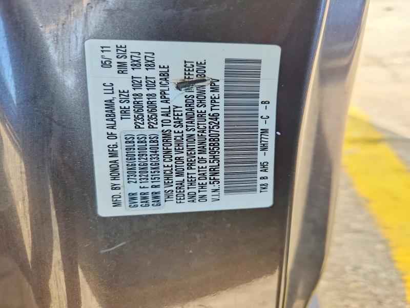 Photo 14 from auction – 2011 HONDA ODYSSEY with VIN 5FNRL5H95BB075246